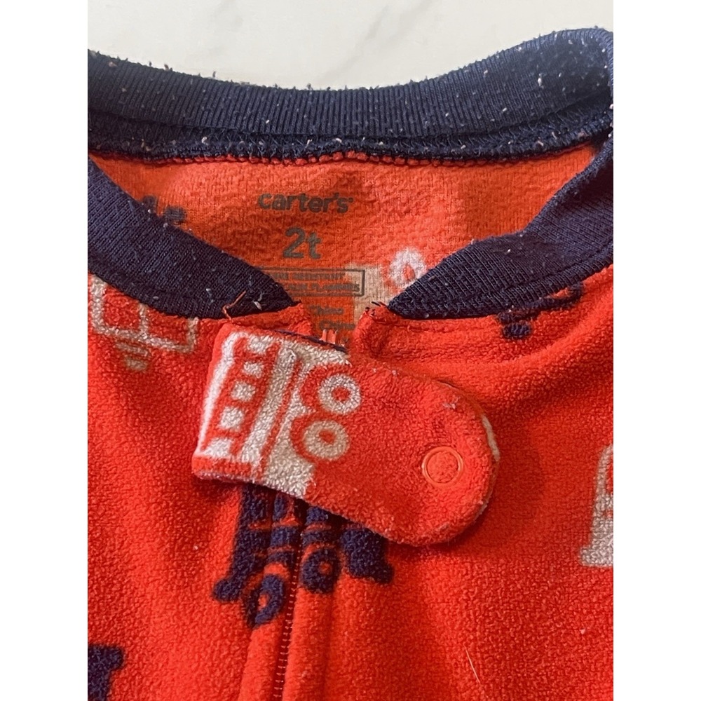 Carter's baby Zip Up sleeper pajamas - firetrucks Size 2T - Picture 2 of 3